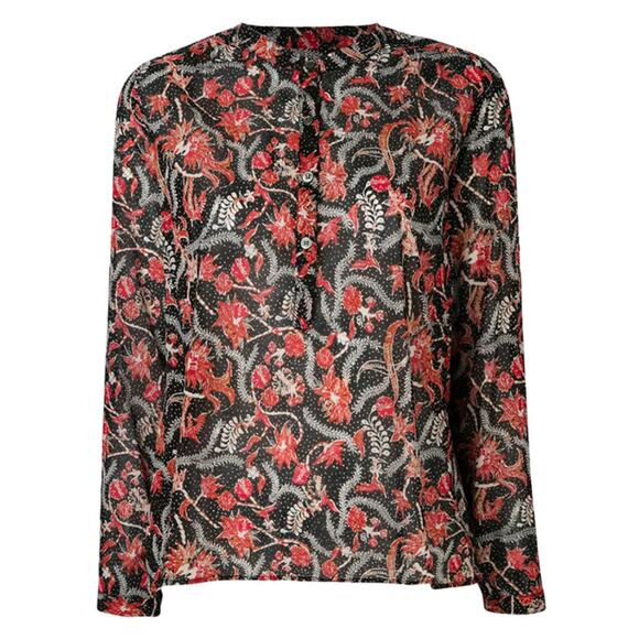 Isabel Marant Etoile The Maria Top 40 Collarless Button Down Shirt 100% Cotton - Picture 13 of 13